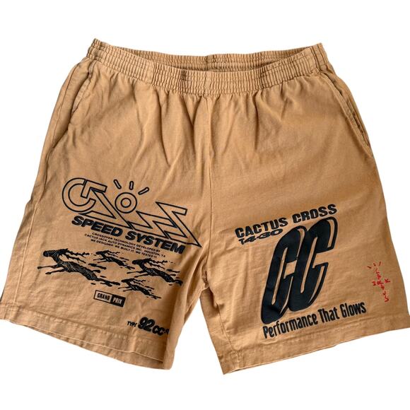 Travis Scott Cactus Jack 92CC Brown Shorts Mens Large - Picture 2 of 4